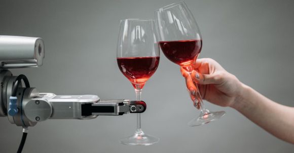 Ai Innovations - A Robot Holding a Wine