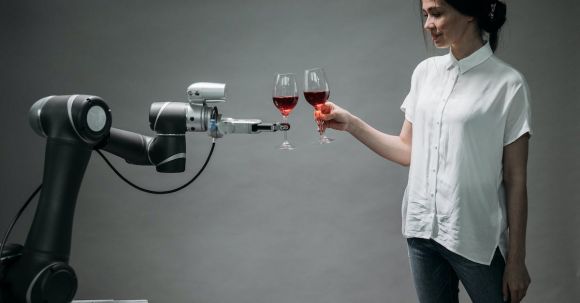 Ai Innovation - A Robot Holding a Wine
