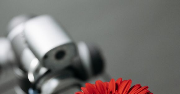Ai Innovations - Close-Up Shot of a Robot Holding a Flower