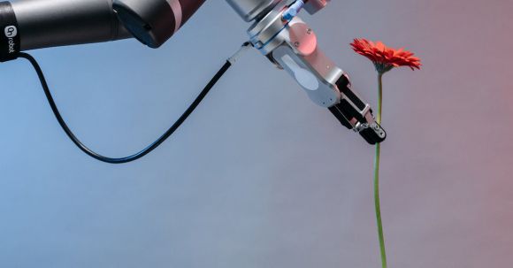 Ai Innovation - A Robot Holding a Flower
